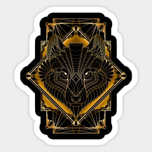 Art Deco Wolf Sticker